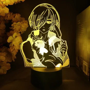 JURIJ na ĽADE Uri Plisetsky Anime 3D Nočné Svetlo pre Spálňa Decor Roztomilá Detská Izba Decotation Darček Tabuľka Manga Dotykový Snímač Lampa