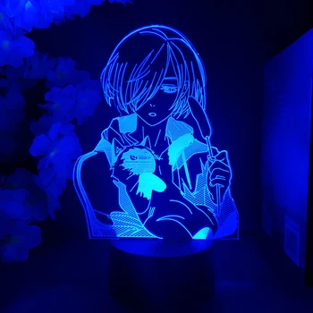 JURIJ na ĽADE Uri Plisetsky Anime 3D Nočné Svetlo pre Spálňa Decor Roztomilá Detská Izba Decotation Darček Tabuľka Manga Dotykový Snímač Lampa Obrázok 2