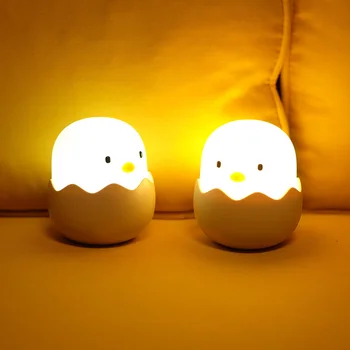 Matný Kuracie Lampa LED Deti Nočné Svetlo USB Nabíjateľné Mäkké Silikónové Spálne Dekorácie Nočné Lampy, Stmievanie Náladu Svetlá