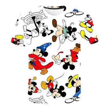 New Mickey Mouse T Košele, Deti Oblečenie Disney T-Shirts Deti Karikatúry Kawaii Módne Anime Topy Chlapci Dievčatá Oblečenie Tee Košele