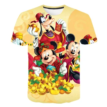 New Mickey Mouse T Košele, Deti Oblečenie Disney T-Shirts Deti Karikatúry Kawaii Módne Anime Topy Chlapci Dievčatá Oblečenie Tee Košele Obrázok 2