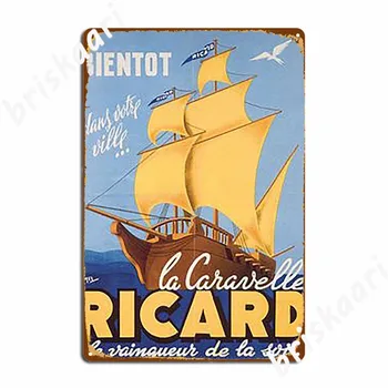 Ricard La Caravelle Kovové Prihlásiť Plakety Kuchyňa Prispôsobiť Pub Tin Podpísať Plagát