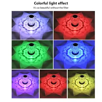 3/16 Farieb RGB Crystal stolná Lampa Dotyk Diaľkové Rose Projektor Nočné Svetlo Romantická Výzdoba Atmosféru Svietidlá Pre Spálne Strany Obrázok 2