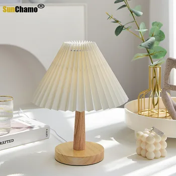 Usb Vintage Skladaný Lampa Stmievateľné kórejské Tabuľka Svetlo s Led Perličiek Biela Teplá Žltá pre Spálne, Obývacia Izba Domov Osvetlenie Interiéru Obrázok 2