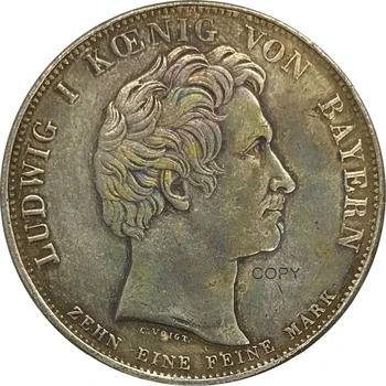 1828 Nemeckých Štátov 1 Toliar Cupronickel Pozlátené Striebro Kópiu Mince