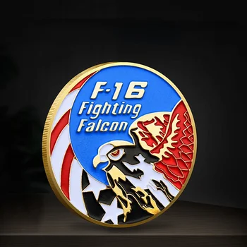 U.S. Air Force F-16 Boj proti Falcon Pamätné Mince Medzinárodnej Fighter Vojenské Suvenír Zlaté Mince, Strieborné Zberateľské Mince