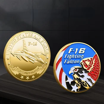 U.S. Air Force F-16 Boj proti Falcon Pamätné Mince Medzinárodnej Fighter Vojenské Suvenír Zlaté Mince, Strieborné Zberateľské Mince Obrázok 2