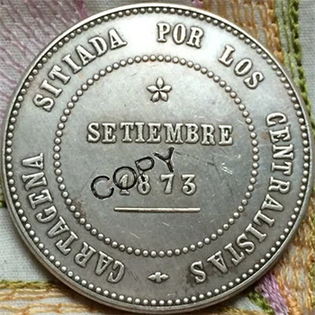 1873 Španielsko 5 Pesetas kópie mincí