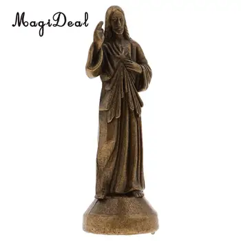 MagiDeal Mini Ježiš Svätého Náboženské Figúrka Magnetické Dekorácie Socha 5 cm Striebro Obrázok 2