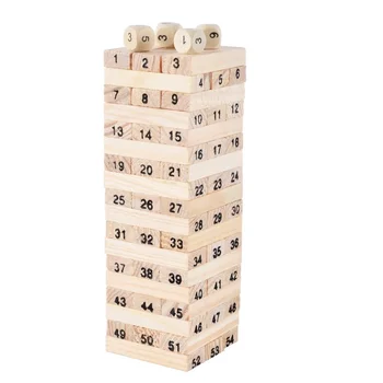 54 Ks/Set Drevené Puzzle Deti Digitálne Stavebné Bloky Hračka Klasická Hra Domino Vzdelávacie Hračky pre Chlapcov a Dievčatá