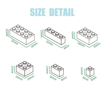 10PCS-Vymeniteľné Montuje Častice Kompatibilné 6239 2x6x4 Veľký Chvost Stavebné Bloky DIY Tehly Časti Hračky Obrázok 2
